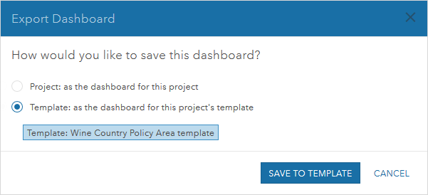 Export the dashboard to a template Export the dashboard to a template